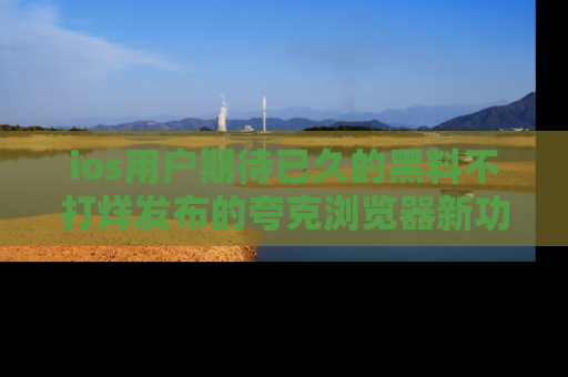 ios用户期待已久的黑料不打烊发布的夸克浏览器新功能上线啦！