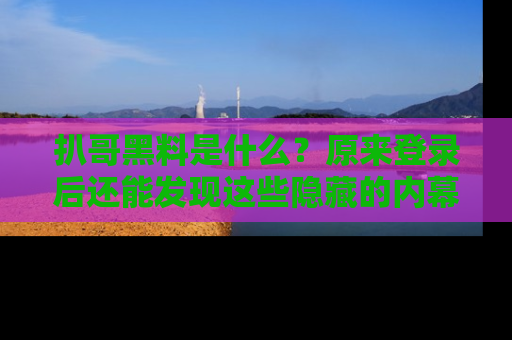 扒哥黑料是什么?原来登录后还能发现这些隐藏的内幕!