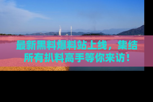最新黑料爆料站上线,集结所有扒料高手等你来访!